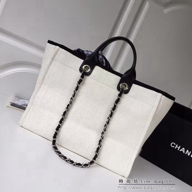 香奈兒CHANEL 18早春 度假系列 最新最火爆大號帆布沙灘包手提購物袋 DSC1450